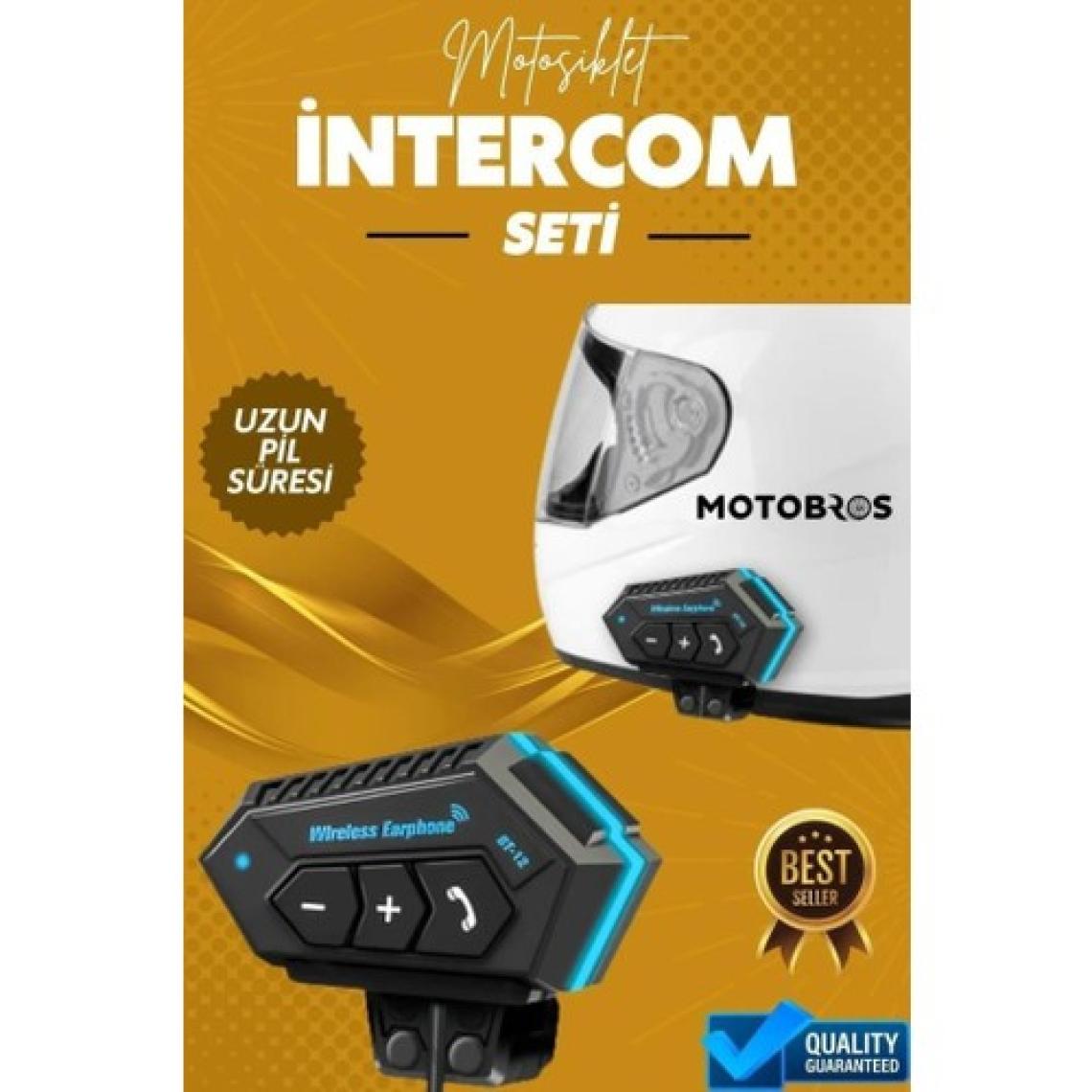 Torima BT12 Motosiklet Bluetooth Intercom Interkom Dinleme ve Konuşma Özellikli Su Geçirmez Kulaklık