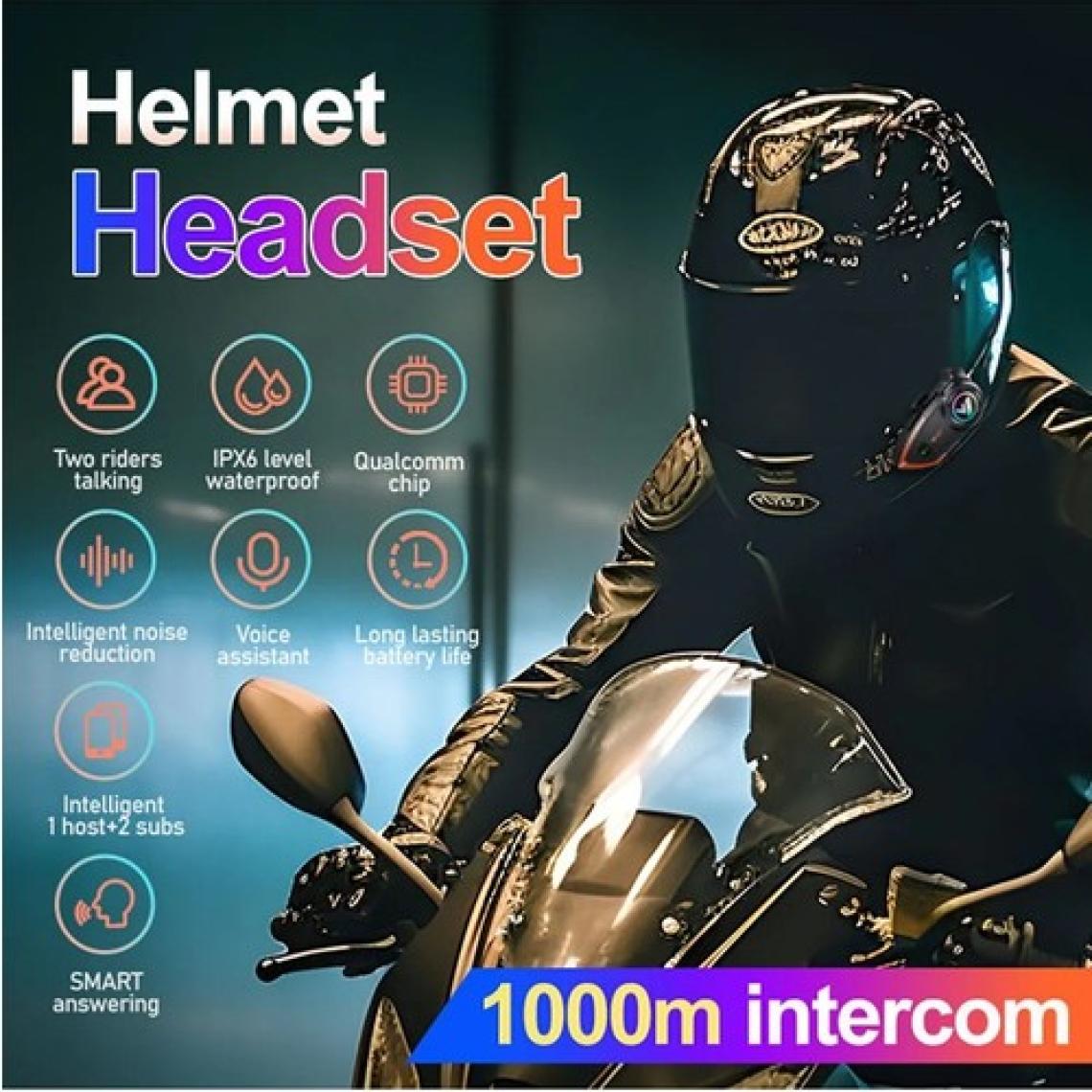 Comse Y80 2x Motosiklet Intercom 2 Kişilik Bağlantı Rgb Işıklı Bluetooth Kulaklık Seti