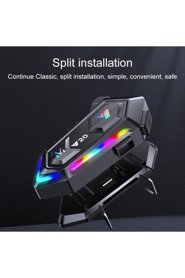 Shop Nova Y20 Motor Kurye Kask Kulaklık Rgb Modlu Bluetooth Motosiklet Kulaklık 5.3 Bluetooth Interkom