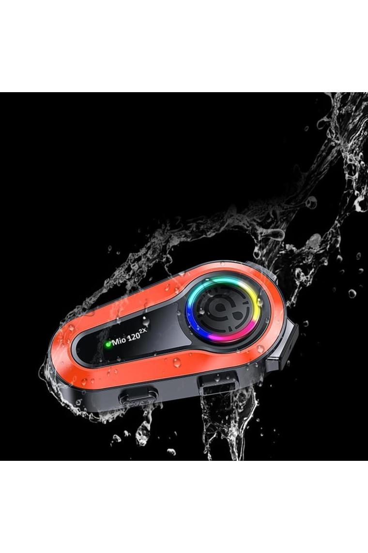 Mioji Mio 120 2x RGB 1000mAh IPX6 1500m 2 Kişilik Kask Intercom Motosiklet Bluetooth Kulaklık