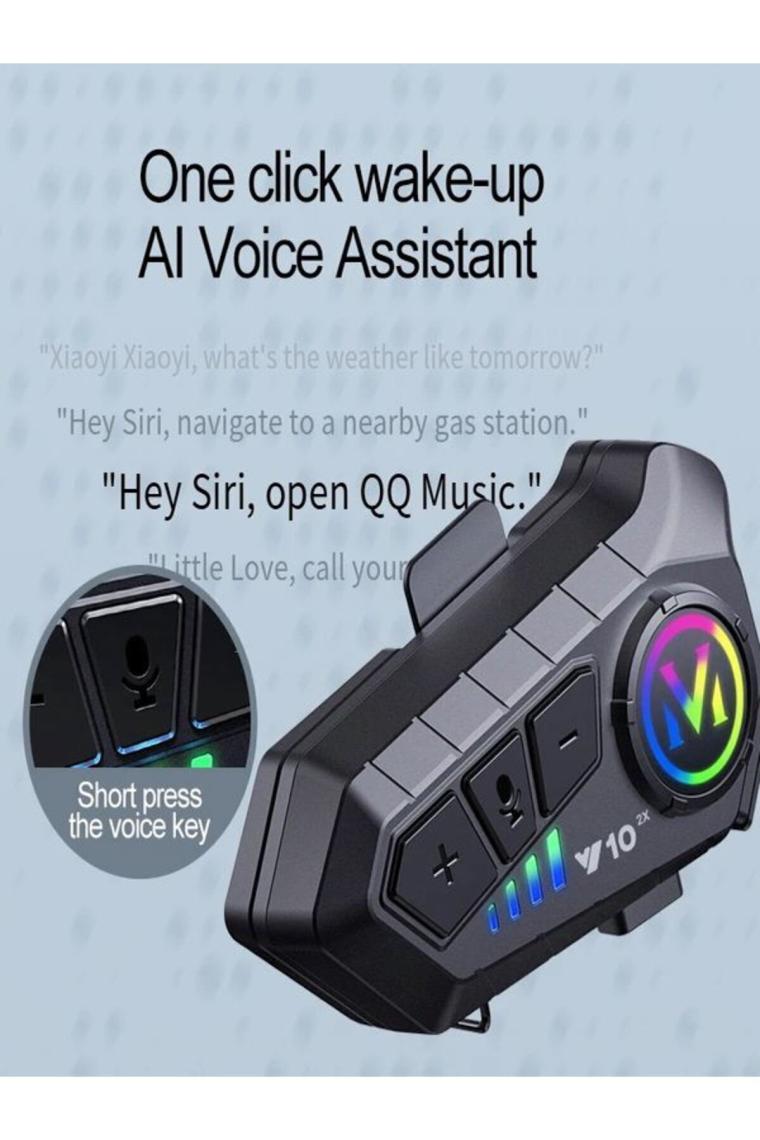 Deanb Y0010 Ipx6 Su Geçirmez Rgb Sesli Asistan Hd Ses 5.3 Bluetooth Wireless Interkom Kask Kulaklığı