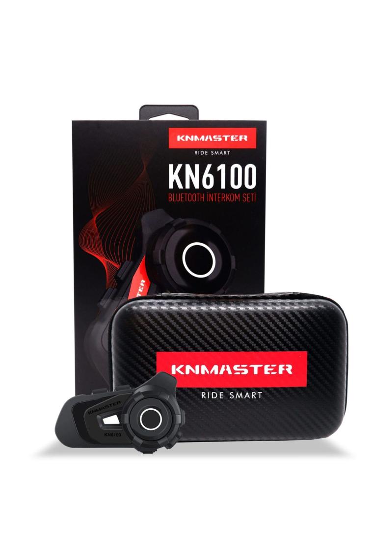Knmaster KN6100 Motosiklet Kask Interkom Bluetooth Intercom Kulaklık Seti Karbon Gold