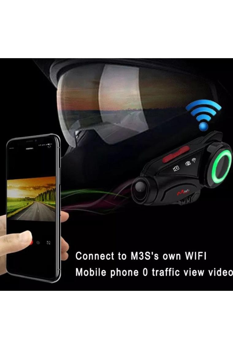 UltraTekno Maxto M3S 2k Hd 1440P Kameralı Intercom Motosiklet Kask Intercom