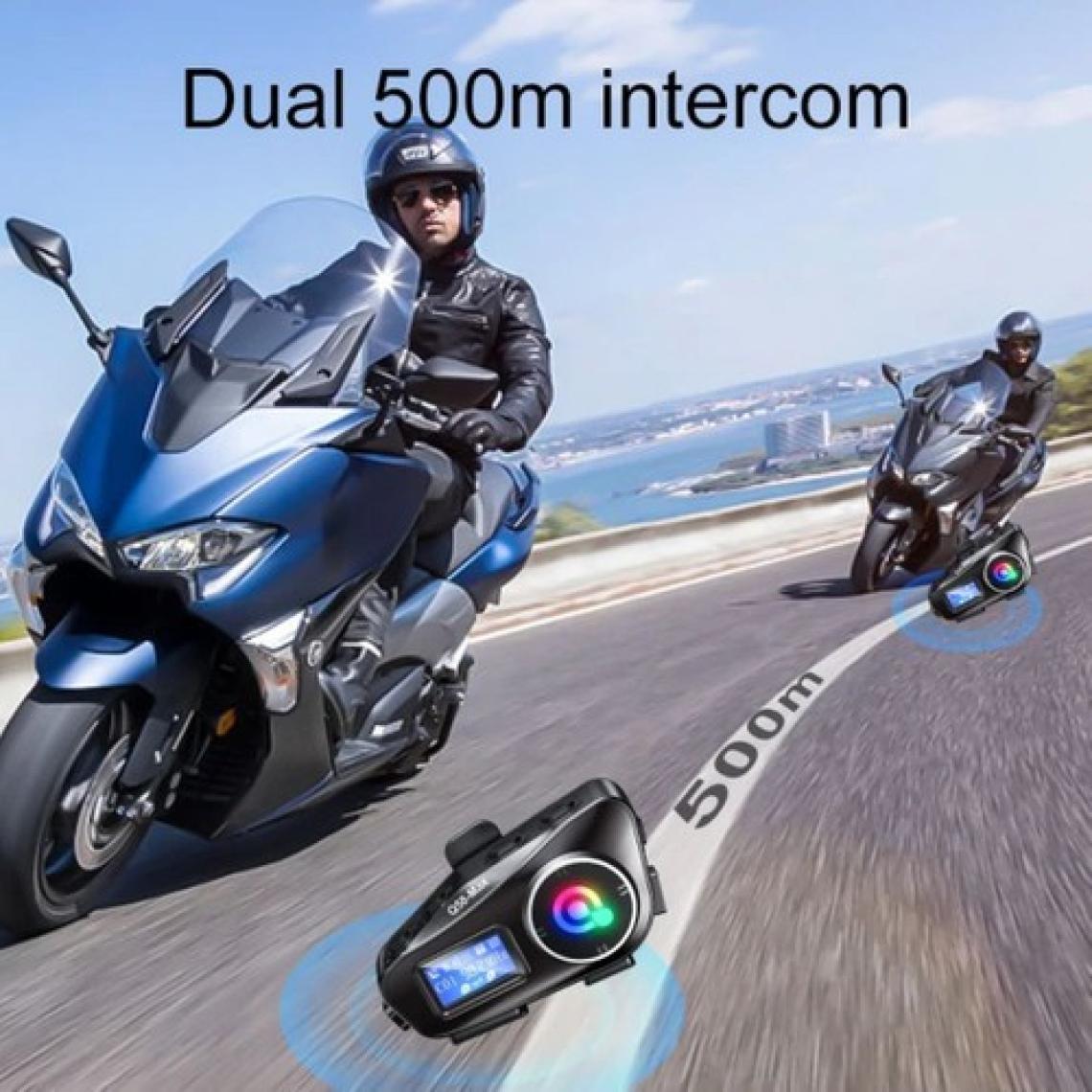 Q58 Max Dijitool Kablosuz Motosiklet Kaskı Interkom Çift Sürücü Iletişimi 500M Stereo Mp3 Fm Radyo