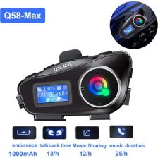 Q58 Max Dijitool Kablosuz Motosiklet Kaskı Interkom Çift Sürücü Iletişimi 500M Stereo Mp3 Fm Radyo