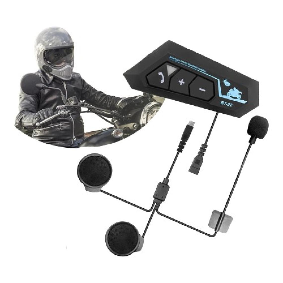 BT22 Motosiklet Kask Kablosuz Intercom Su Geçirmez 5.0 Bluetooth