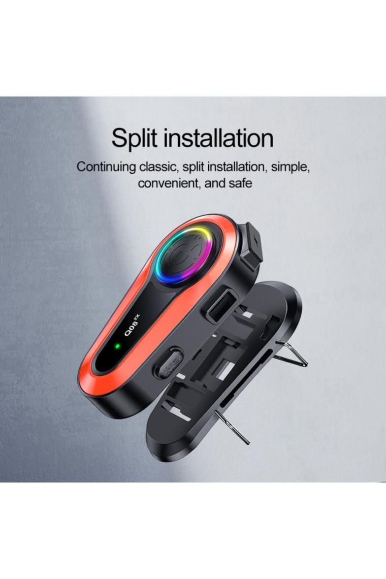 Enshall Q08-2X Rgb Işıklı Intercom 2 Kişi Bağlantılı 1000MAH Motosiklet Bluetooth Kulaklık Seti