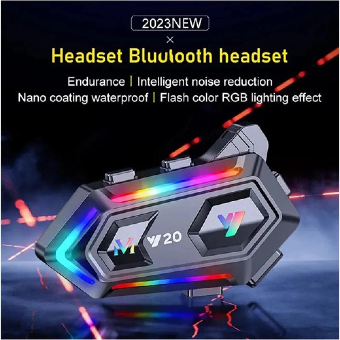 Vothoon Y20-0 Motor Kurye Kask Kulaklık Rgb Modlu Bluetooth Motosiklet Kulaklık 5.3 Bluetooth Interkom