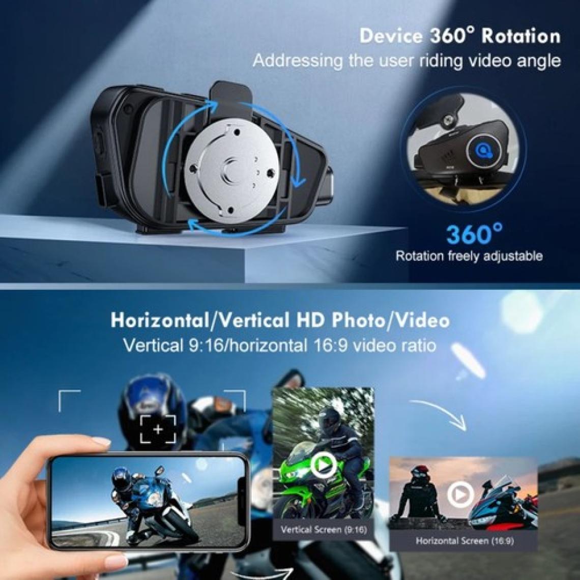 Q28 Motosiklet Kask Bluetooth Kulaklık 1080P Kamera Interkom Kulaklık Su Geçirmez Intercom