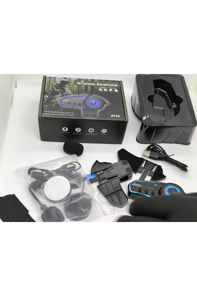 Airstorr BT35 Intercom Motor Kurye Kask Kulaklık Bluetooth Motosiklet Kulaklık Bluetooth