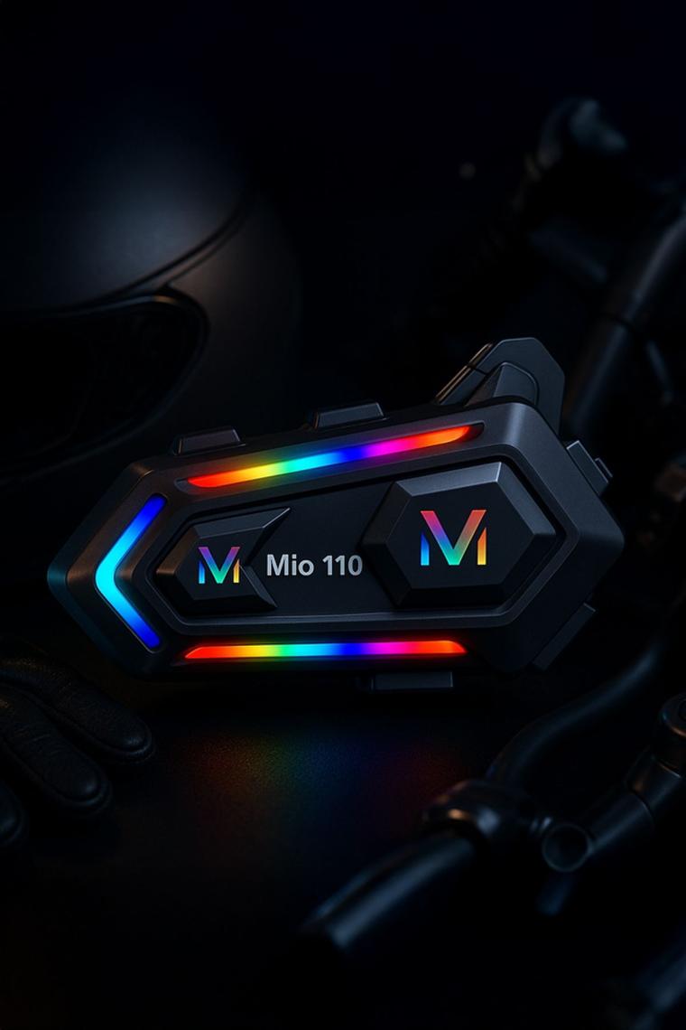 Mioji Mio 110 RGB 1000mAh IPX6 Kask Intercom Motosiklet Bluetooth Kulaklık