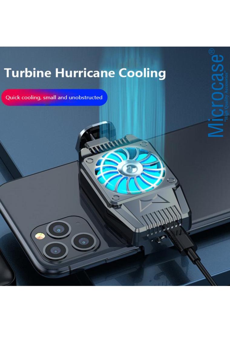 Microcase 4.7 - 6.5 Inç Telefonlar Için Ledli Soğutucu Fan 300 Mah Pil 4500 Rpm - AL2657