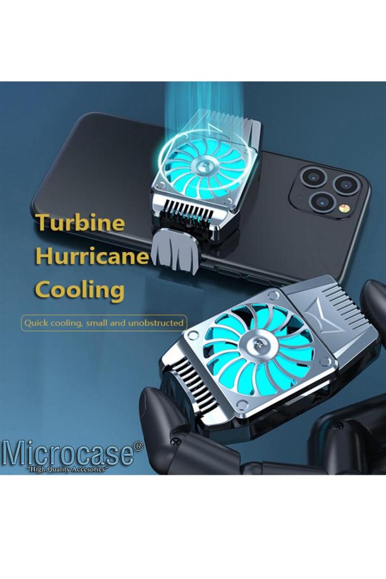 Microcase 4.7 - 6.5 Inç Telefonlar Için Ledli Soğutucu Fan 300 Mah Pil 4500 Rpm - AL2657