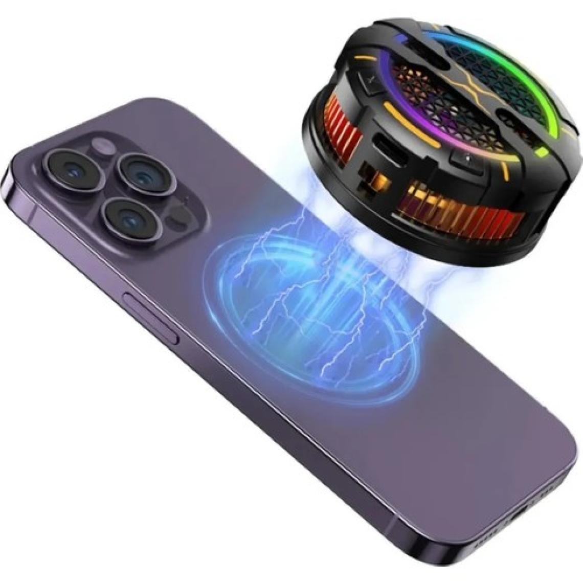 K15 Magsafe Destekli Güçlü  Aluminyum Telefon Soğutucu Radyatör Kablolu Rgb Fan 3 Modlu Mıknatıslı ve Mandallı