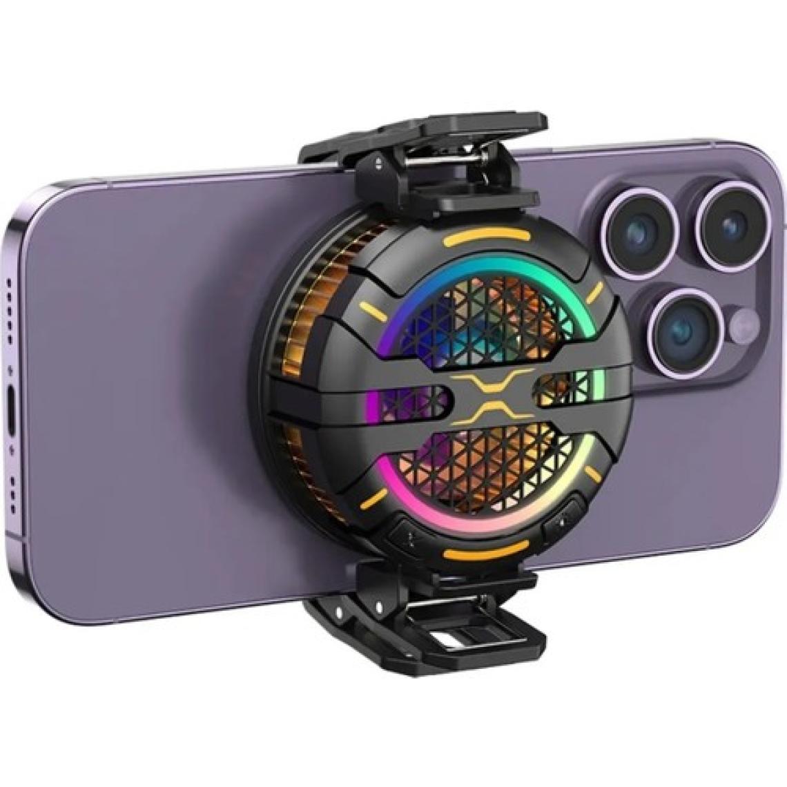 K15 Magsafe Destekli Güçlü  Aluminyum Telefon Soğutucu Radyatör Kablolu Rgb Fan 3 Modlu Mıknatıslı ve Mandallı