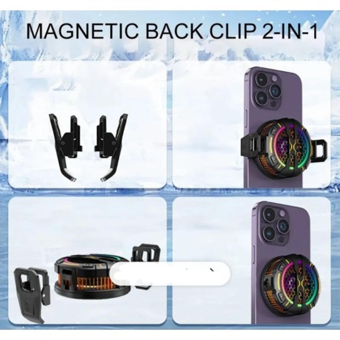 K15 Magsafe Destekli Güçlü  Aluminyum Telefon Soğutucu Radyatör Kablolu Rgb Fan 3 Modlu Mıknatıslı ve Mandallı