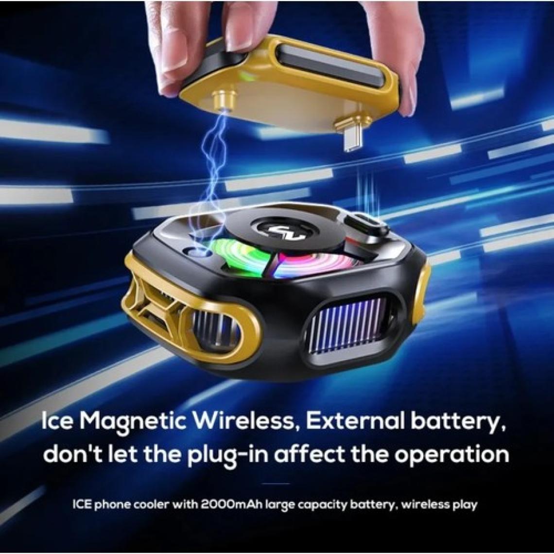 Serreha  Memo CX12 Manyetik Rgb Oyun Soğutucu, Pubg Için Powerbankli Kablosuz Radyatör Fan