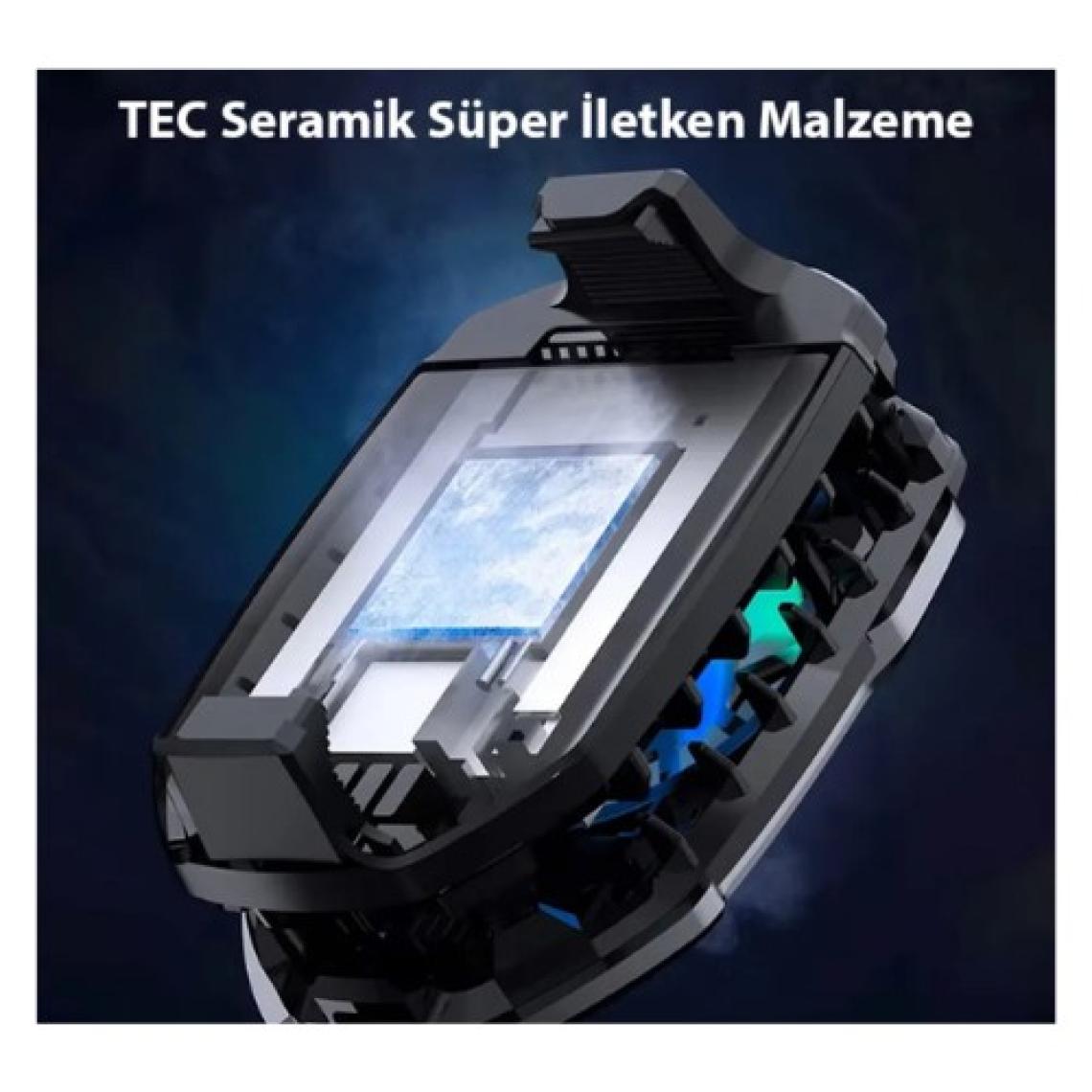 Memo Dla8 Cep Telefon Soğutma Fanı Radyatör Soğutucu Rgb LED Işıklı Gri