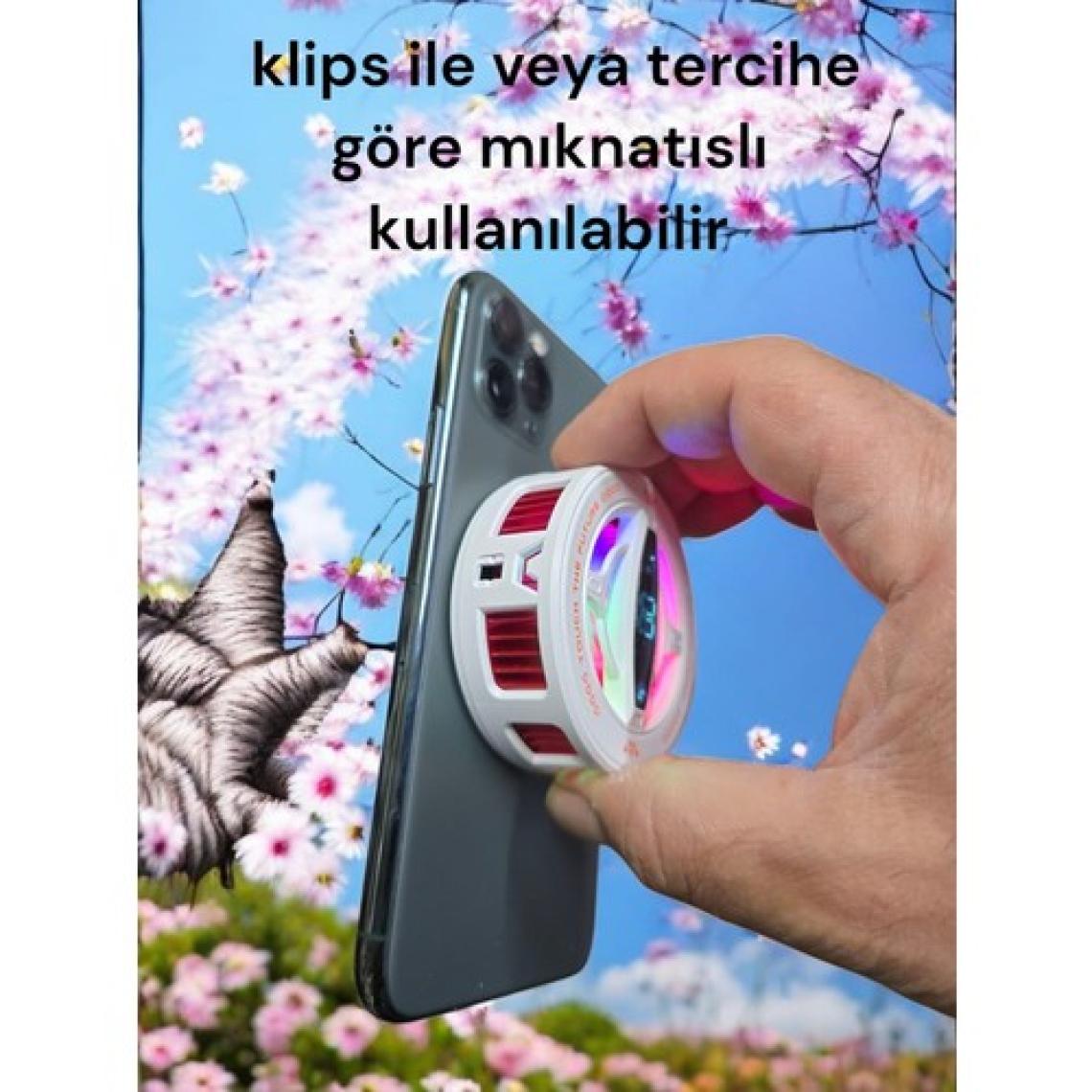 K26 Magsafe Destekli Güçlü Telefon Soğutucu Radyatör Kablolu Rgb Fan 3 Modlu Mıknatıslı ve Mandallı