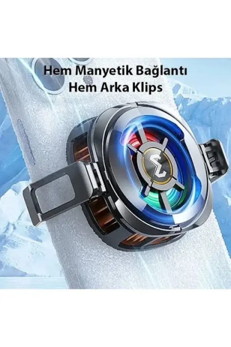 Memo CX06 Ios Android Soğutucu 15W Manyetik + Arka Klips 2'si 1 Arada Yarı Iletken Soğutma Fanı Radyatörü
