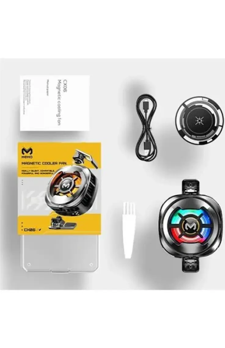 Memo CX06 Ios Android Soğutucu 15W Manyetik + Arka Klips 2'si 1 Arada Yarı Iletken Soğutma Fanı Radyatörü