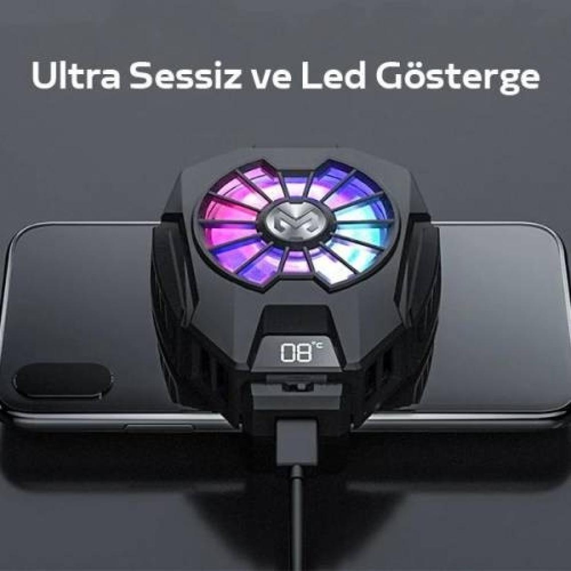 Polhammobile Rgb LED Işıklı Telefon Isı Göstergeli Telefon Soğutucu Fan
