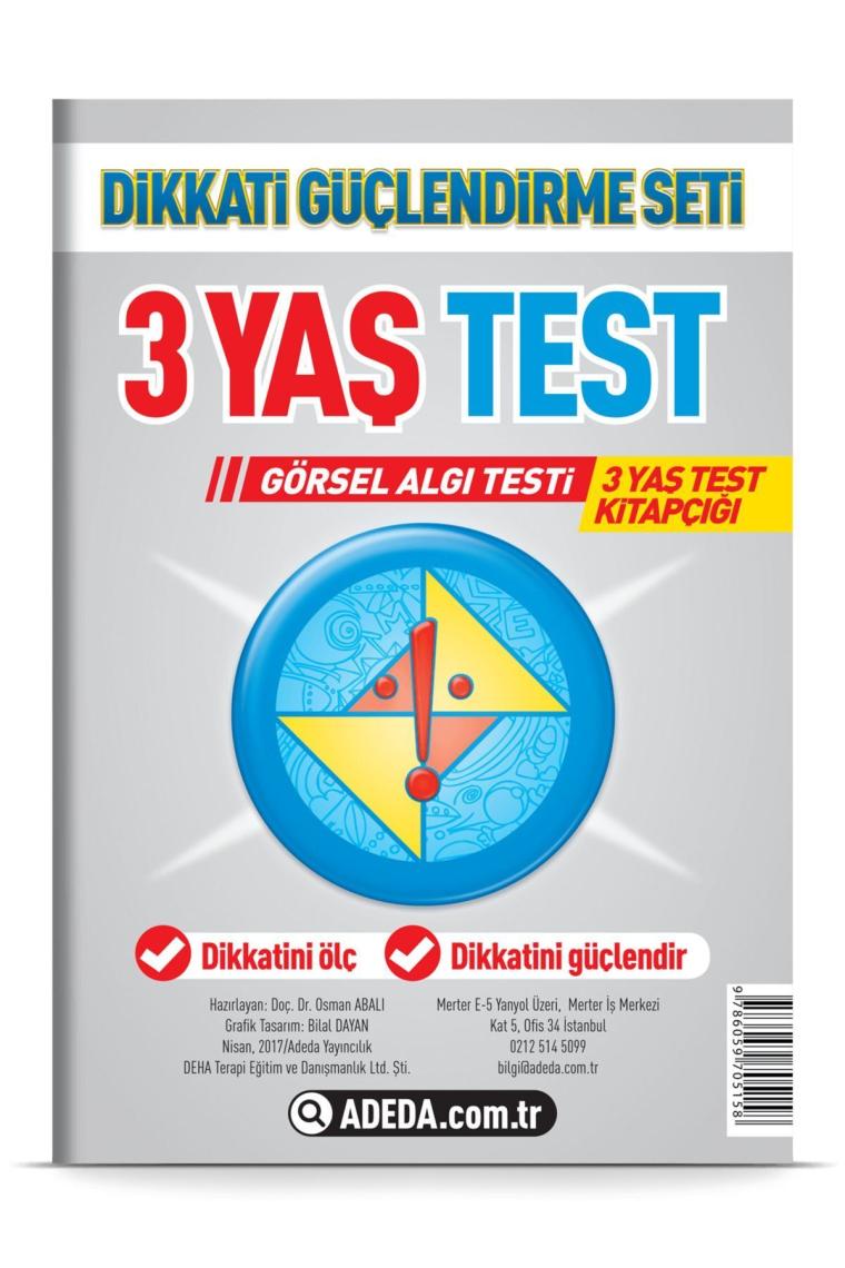 Adeda Yayıncılık Dikkati Güçlendirme Seti Görsel Algı Testi (3 Yaş) - Osman Abalı