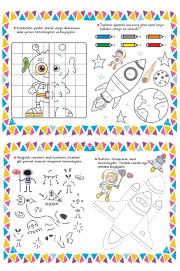 Okul Öncesi Matematik Çalışmaları Ve Eğitici Etkinlikli Boyama Seti 10 Kitap