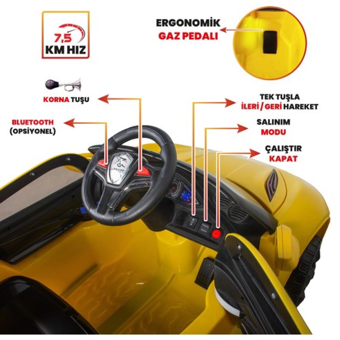 UJ Toys Jagor Sarı 12 V Akülü Araba