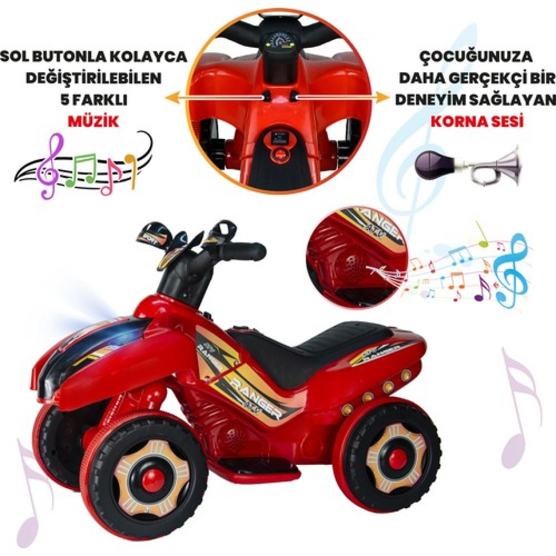 UJ Toys Ranger Kırmızı 6 V Akülü ATV