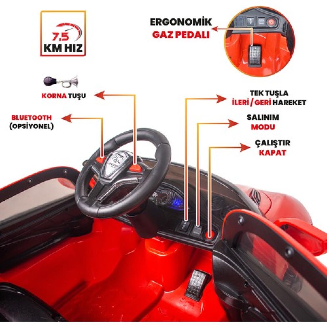 UJ Toys Jagor Kırmızı 12 V Akülü Araba