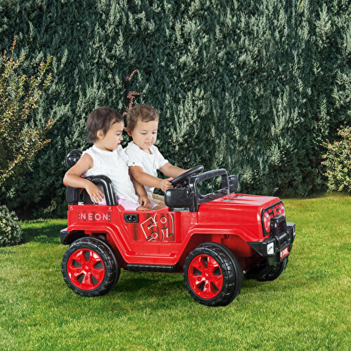 Dolu Neon Uzaktan Kumandalı Akülü Araba 12 V Kırmızı