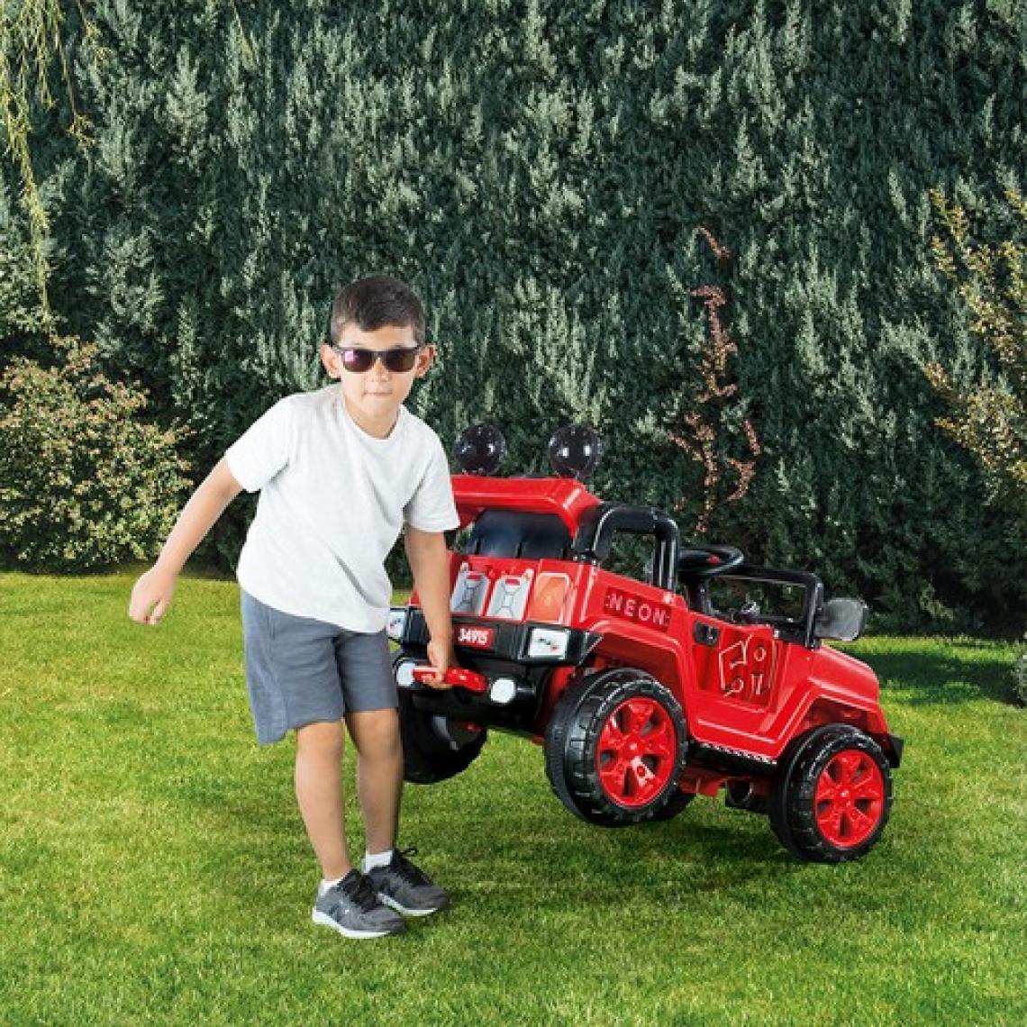 Dolu Neon Uzaktan Kumandalı Akülü Araba 12 V Kırmızı