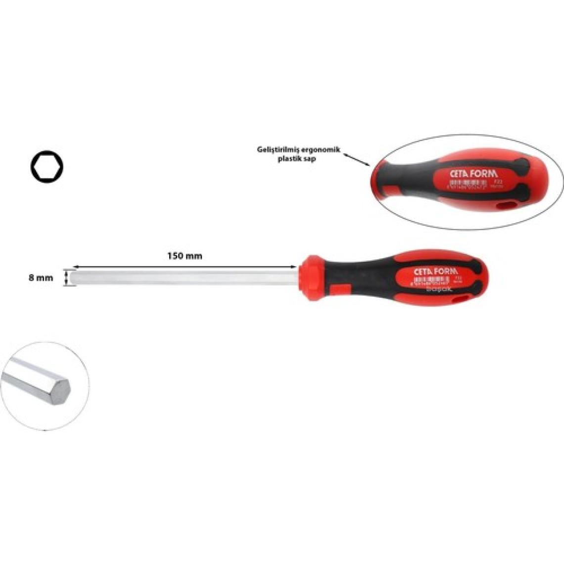 Ceta Form 8 mm Allen Uçlu Tornavida F22-080-150