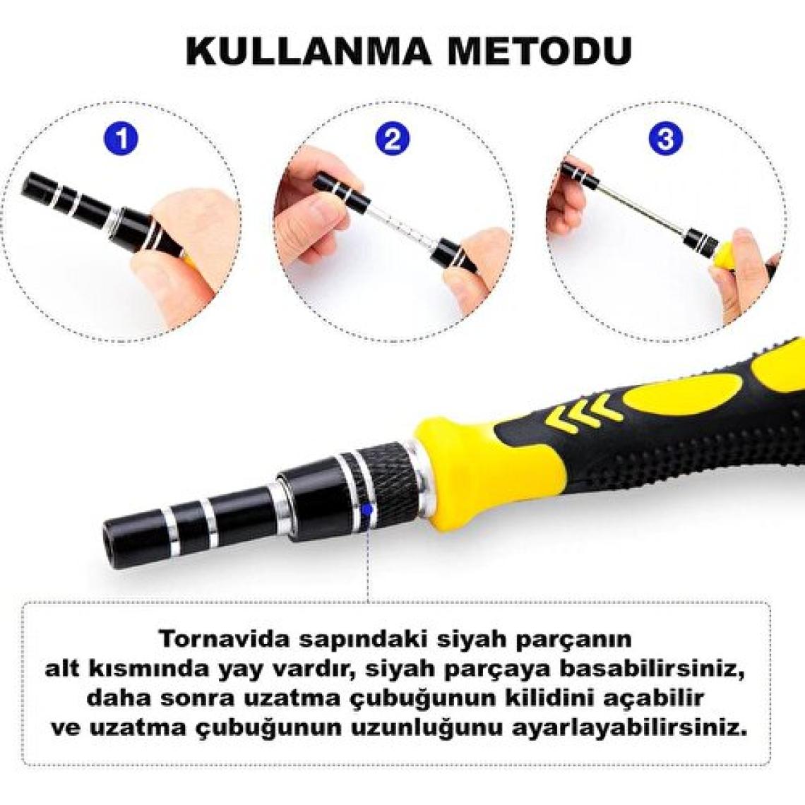 Dailytech 115 In 1 Hassas Sarı Çoklu Tornavida Seti El Alet Takımı