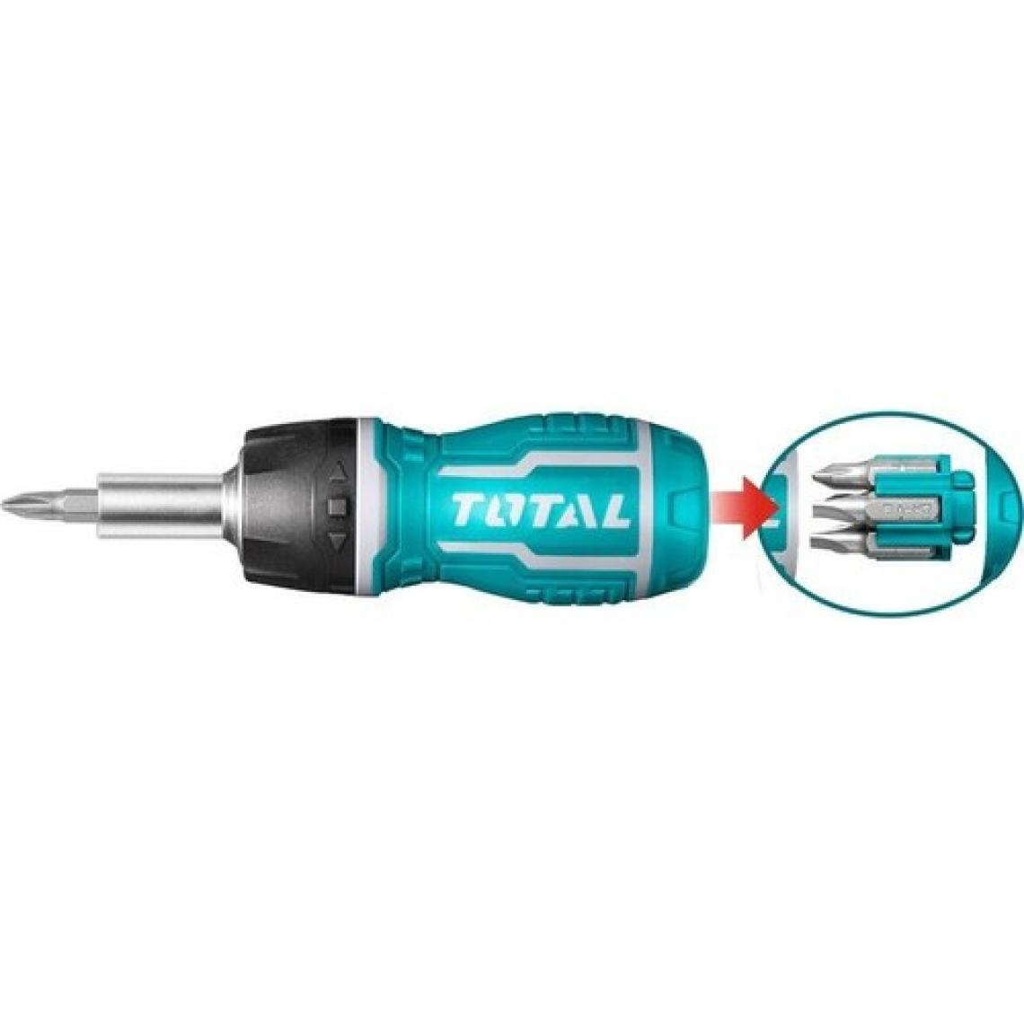Total TACSDS1726 Topaç Tornavida 8 Parça Bits Uçlu Cırcırlı Değişken Uçlu