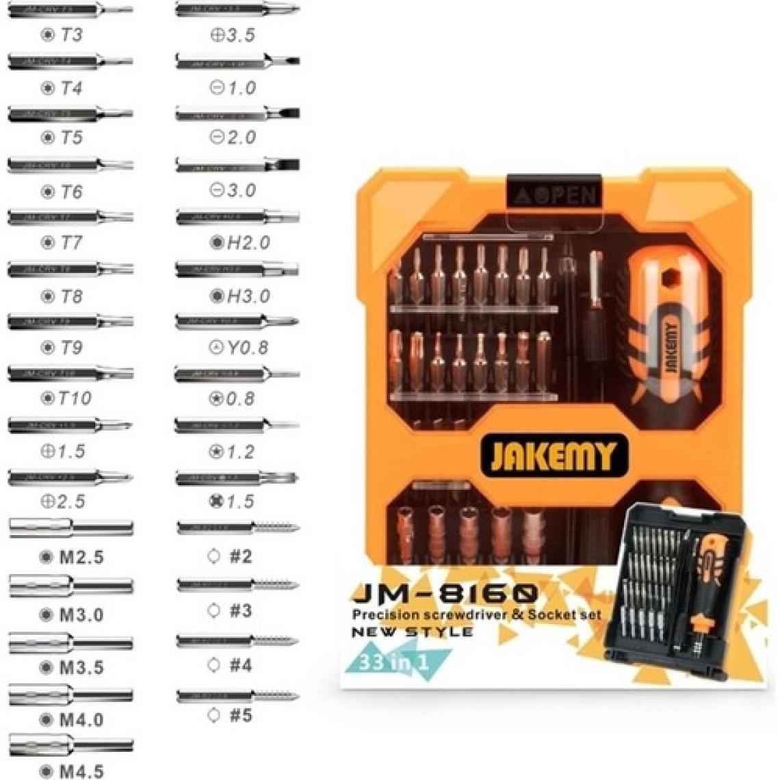Jakemy JM-8160 Taşınabilir 33 Parça Çok Fonksiyonlu Hassas Tornavida Seti
