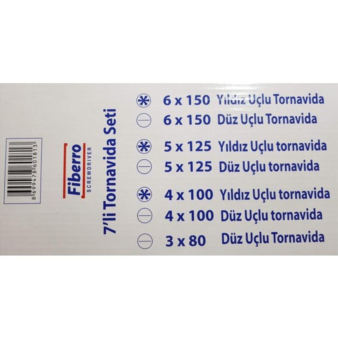 Fiberro Manyetik Uçlu Tornavida Seti 7'li