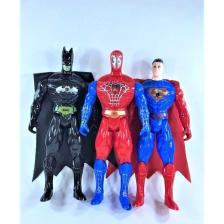 Avengers Süper Kahramanlar 3lü Işıklı Batman Örümcek Adam Süperman Figür Oyuncakları Seti