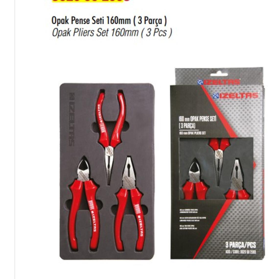 İzeltaş İzeltaş Opak Seri Pense Yankeski Kargaburun Seti 160 mm 3'lü