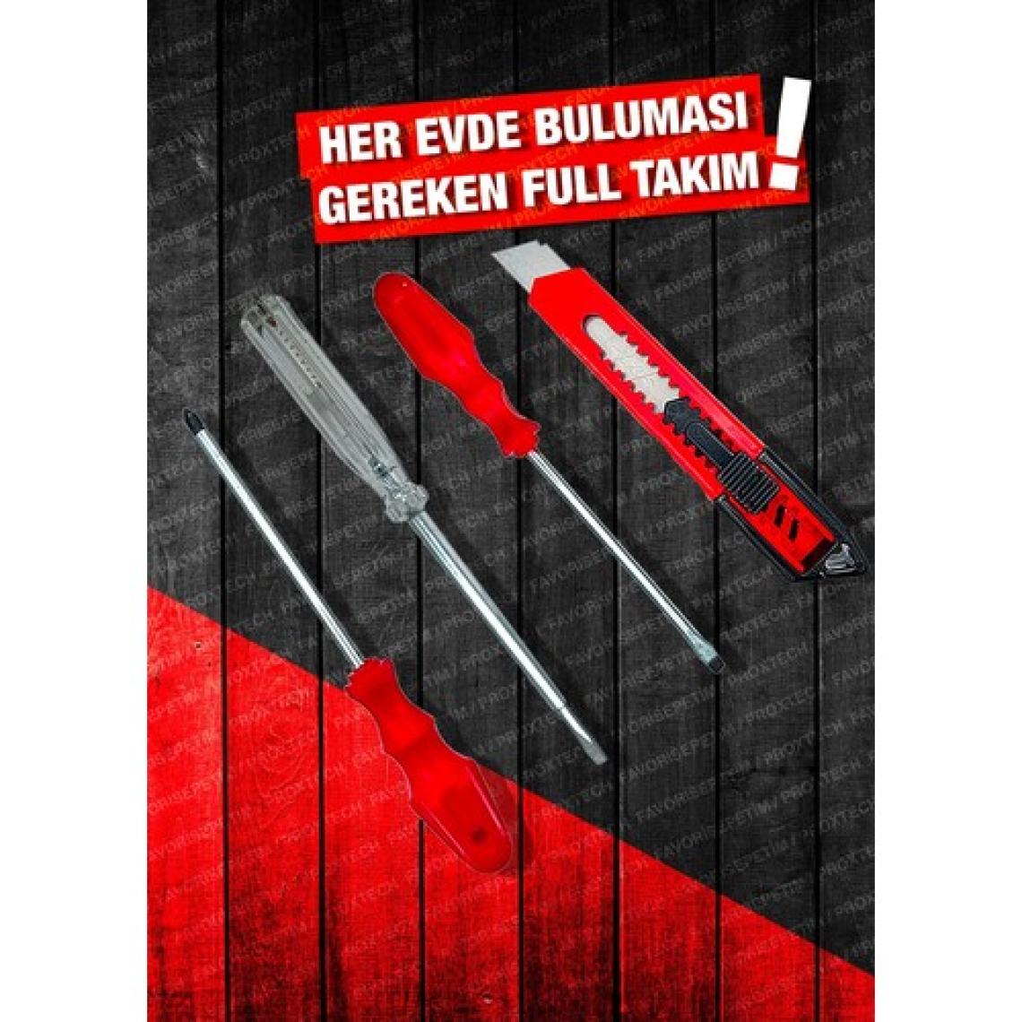 Proxtech  11 Pcs Full Takım El Aleti Kiti Pense Kombin 3 Metre Çekiç Yıldız Düz Kerpeten Tamir Kiti