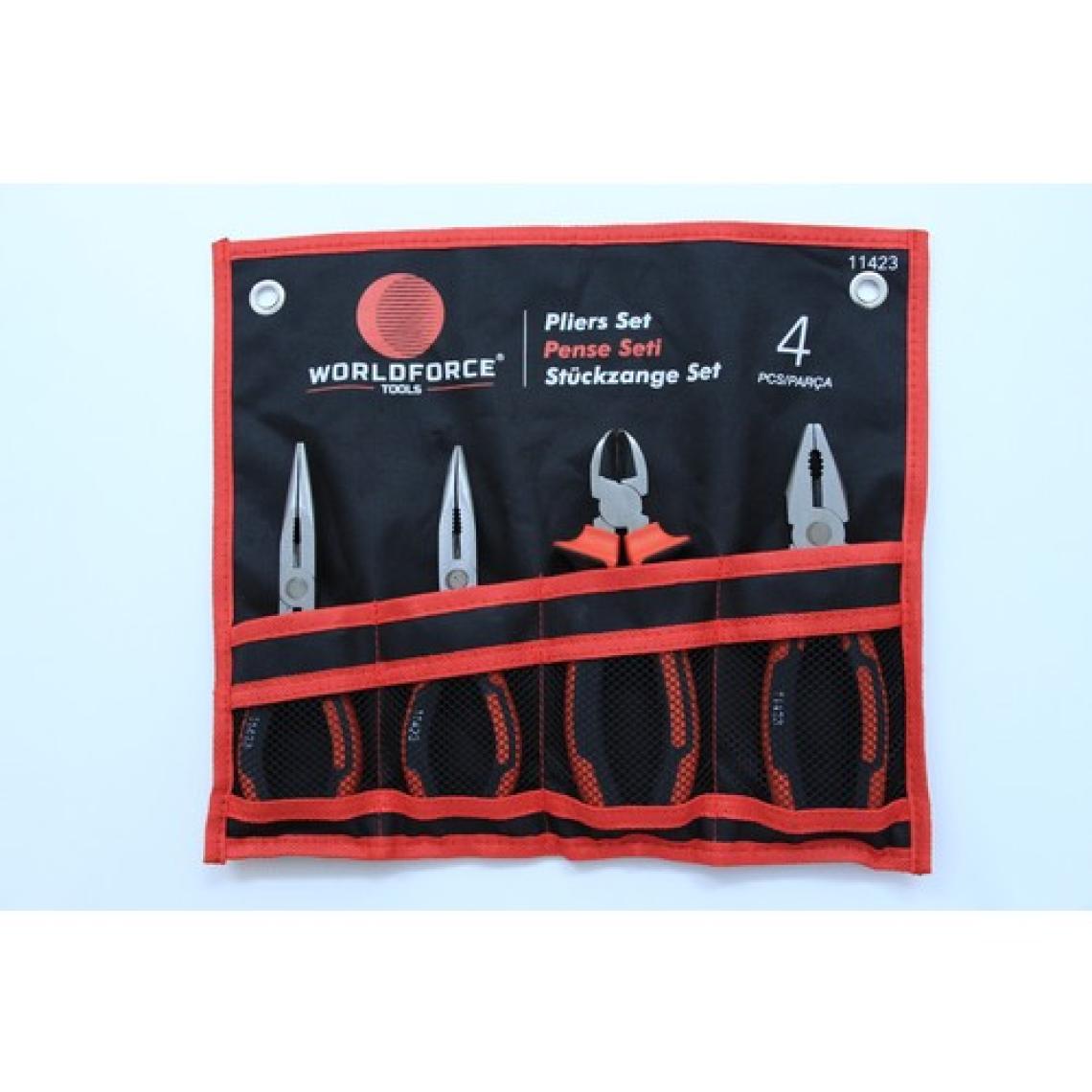 Worldforce 4 Parça 180 mm Oto Servis Pense Seti  S2 Çelik Profesyonel Alet