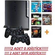 Sony Playstation 3 +Slim Kasa+ 500GB + 180 Oyun+ 2 Sıfır Joistick +1 Yıl Garanti