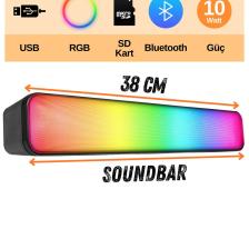 MD-SBT25 Rgb Oyuncu Speaker Soundbar 10WMICROSD Taşınabilir Bluetooth Speaker Bluetooth Hoparlör