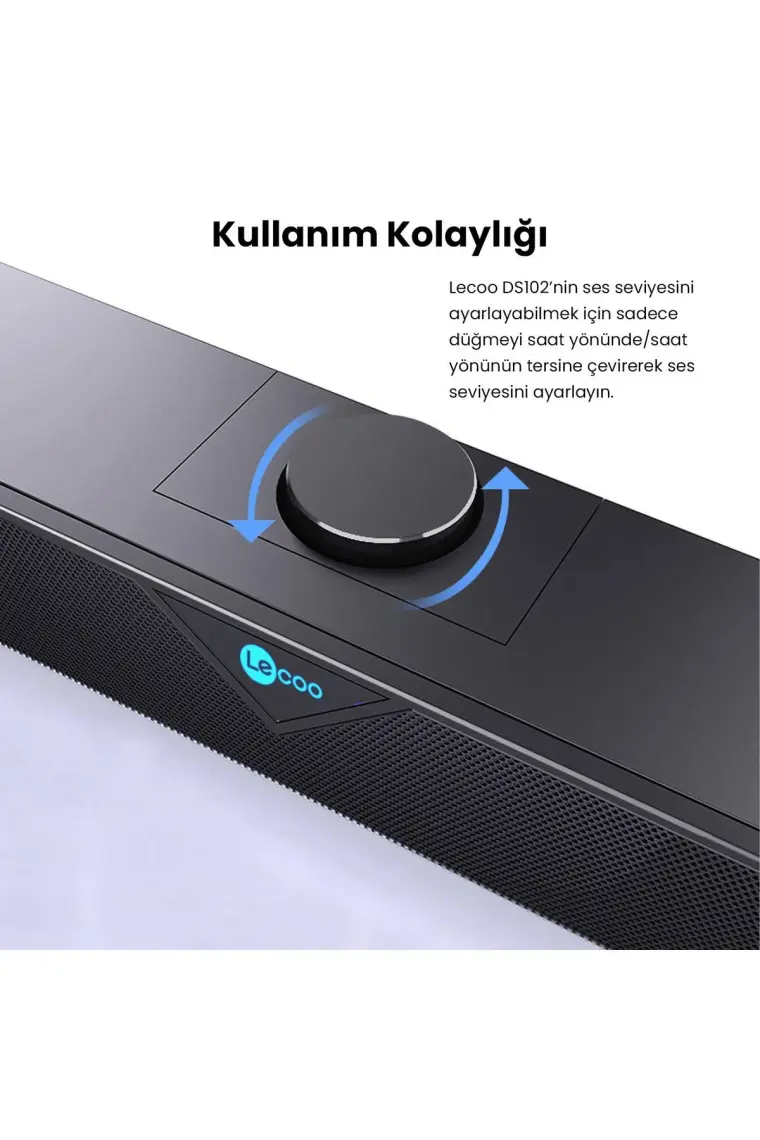 Lecoo DS102 Bluetooth + Kablolu BT/USB/AUX Stereo 6W Soundbar Taşınabilir Hoparlör Siyah