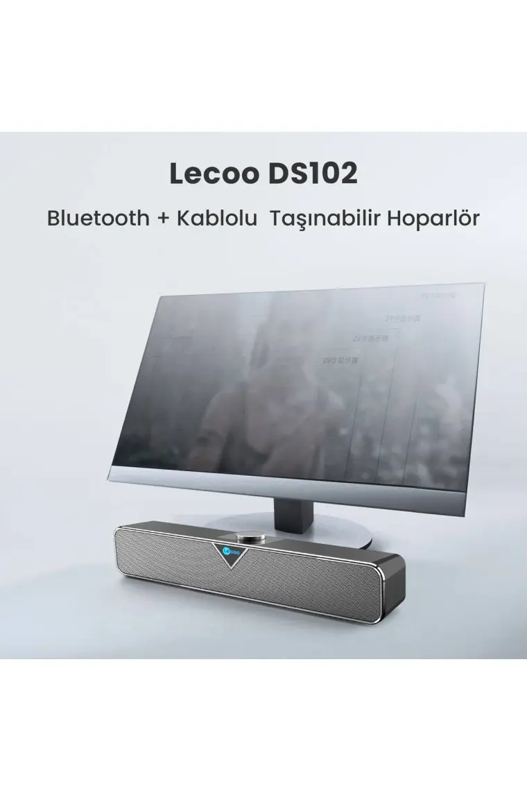 Lecoo DS102 Bluetooth + Kablolu BT/USB/AUX Stereo 6W Soundbar Taşınabilir Hoparlör Siyah