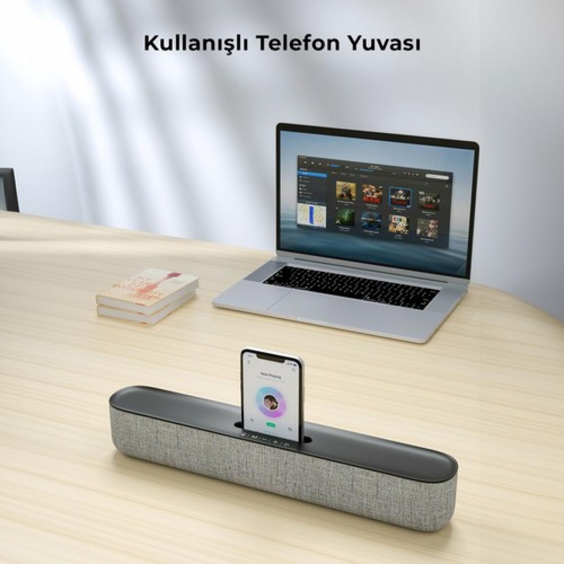 Lecoo DS108 Kablosuz Bluetooth 10W Soundbar Taşınabilir Stereo Hoparlör Beyaz