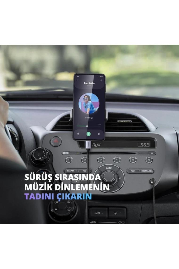 Usb Type-c 3.5 mm Uyumlu Aux Ses Kablosu Gümüş