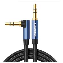 90 Derece L Tipi 3.5mm Aux Ses Kablosu Mavi 2 Metre