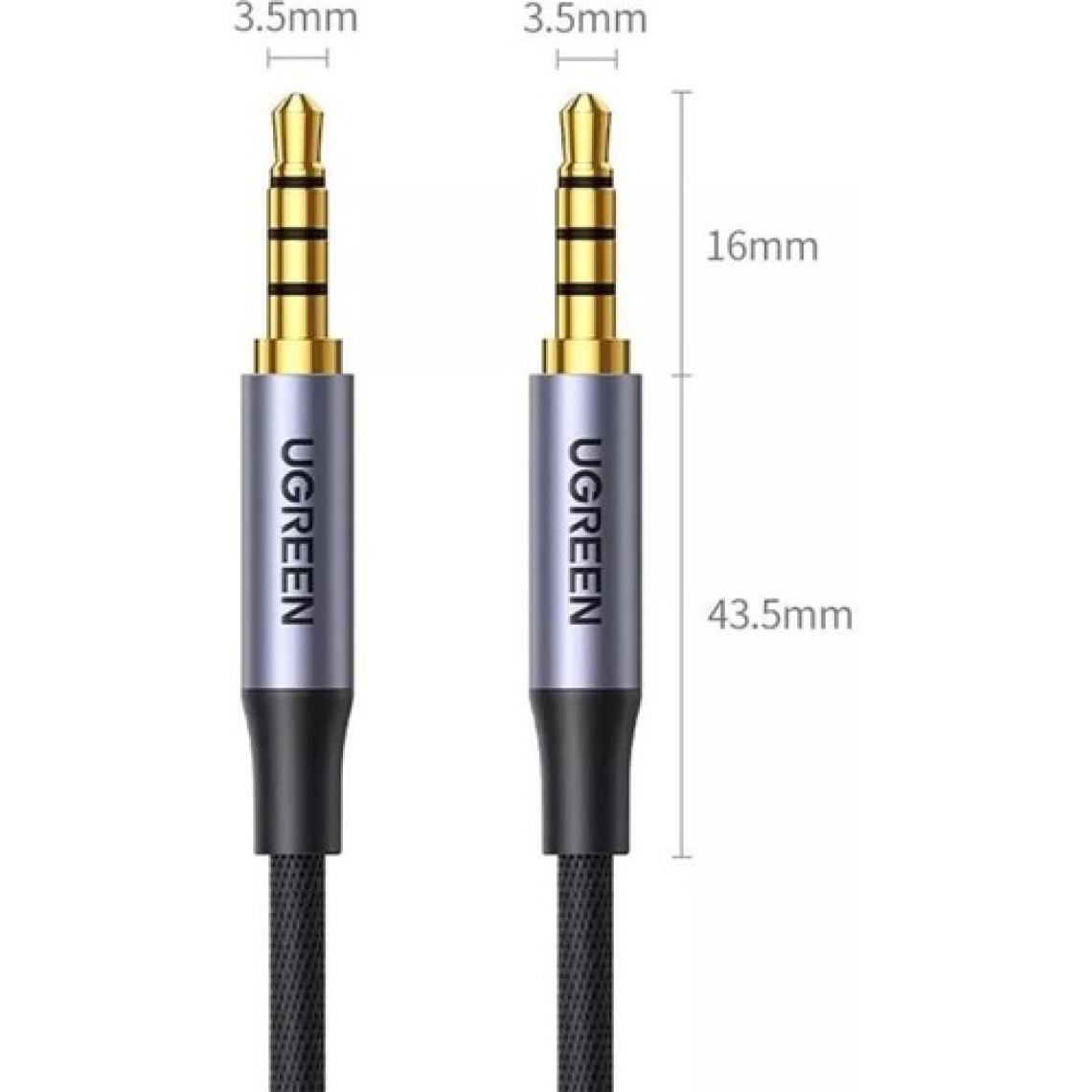 Ugreen 3.5mm Hi-Fi Erkek To Erkek Trrs Aux Ses ve Mikrofon Kablosu 1.5 Metre